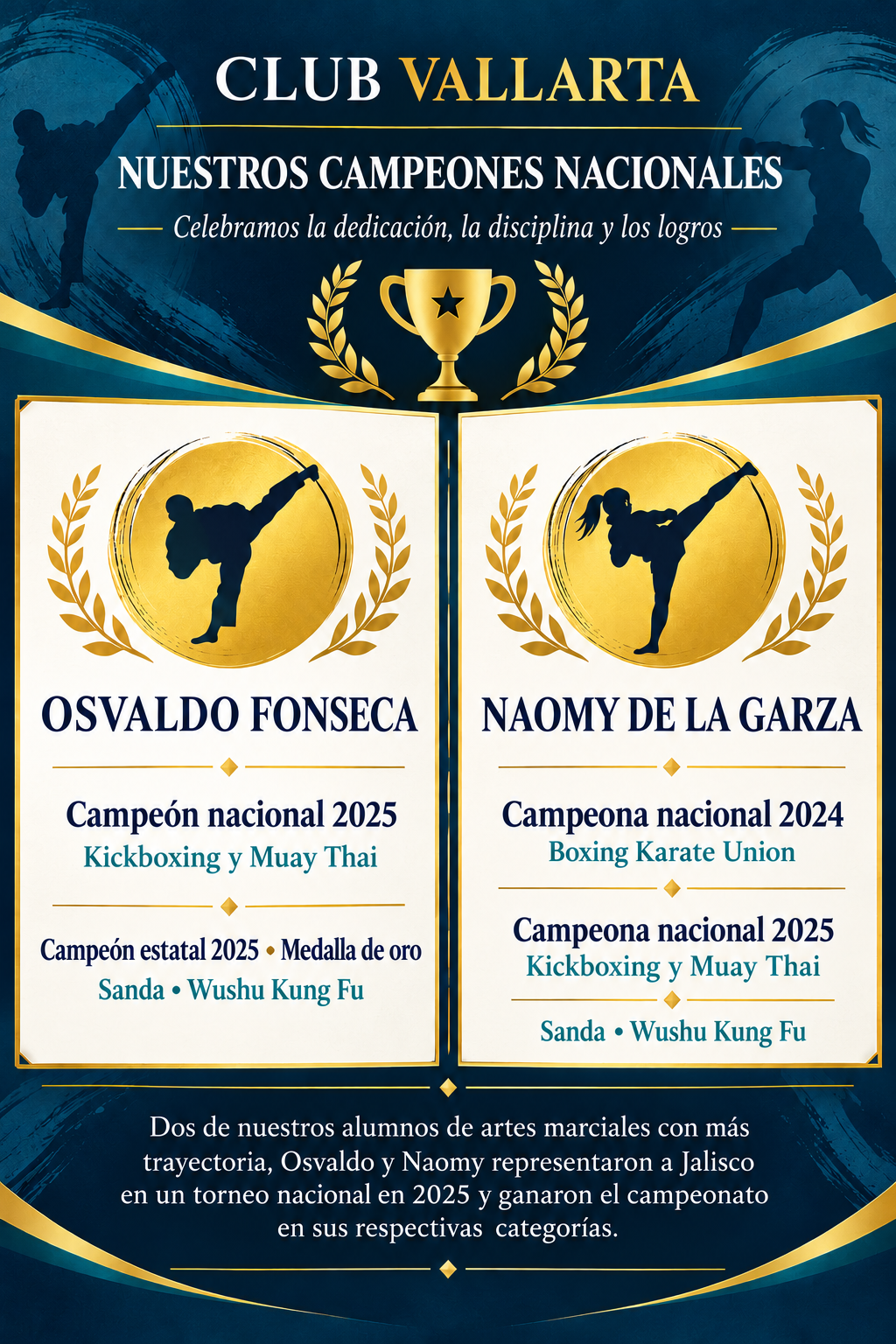 Homenaje a los campeones nacionales Osvaldo Fonseca y Naomy de la Garza